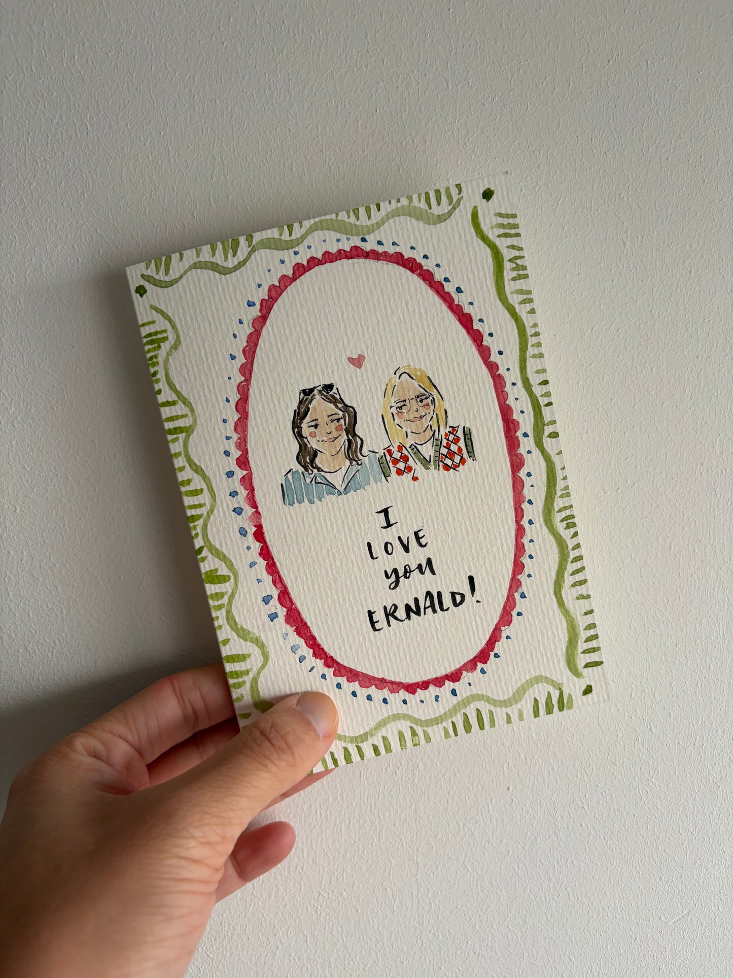 Personalised watercolour portrait greeting card | Valentine's Day | Engagement | Anniversary