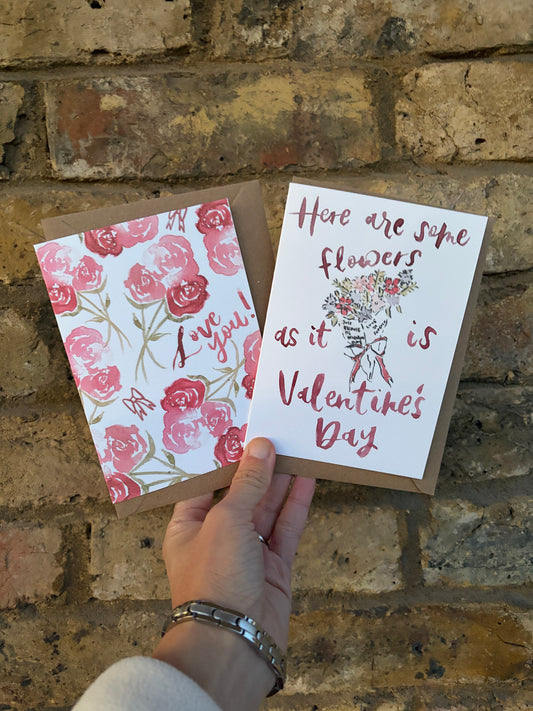 Here are some flowers for Valentine's Day card | Galentine's