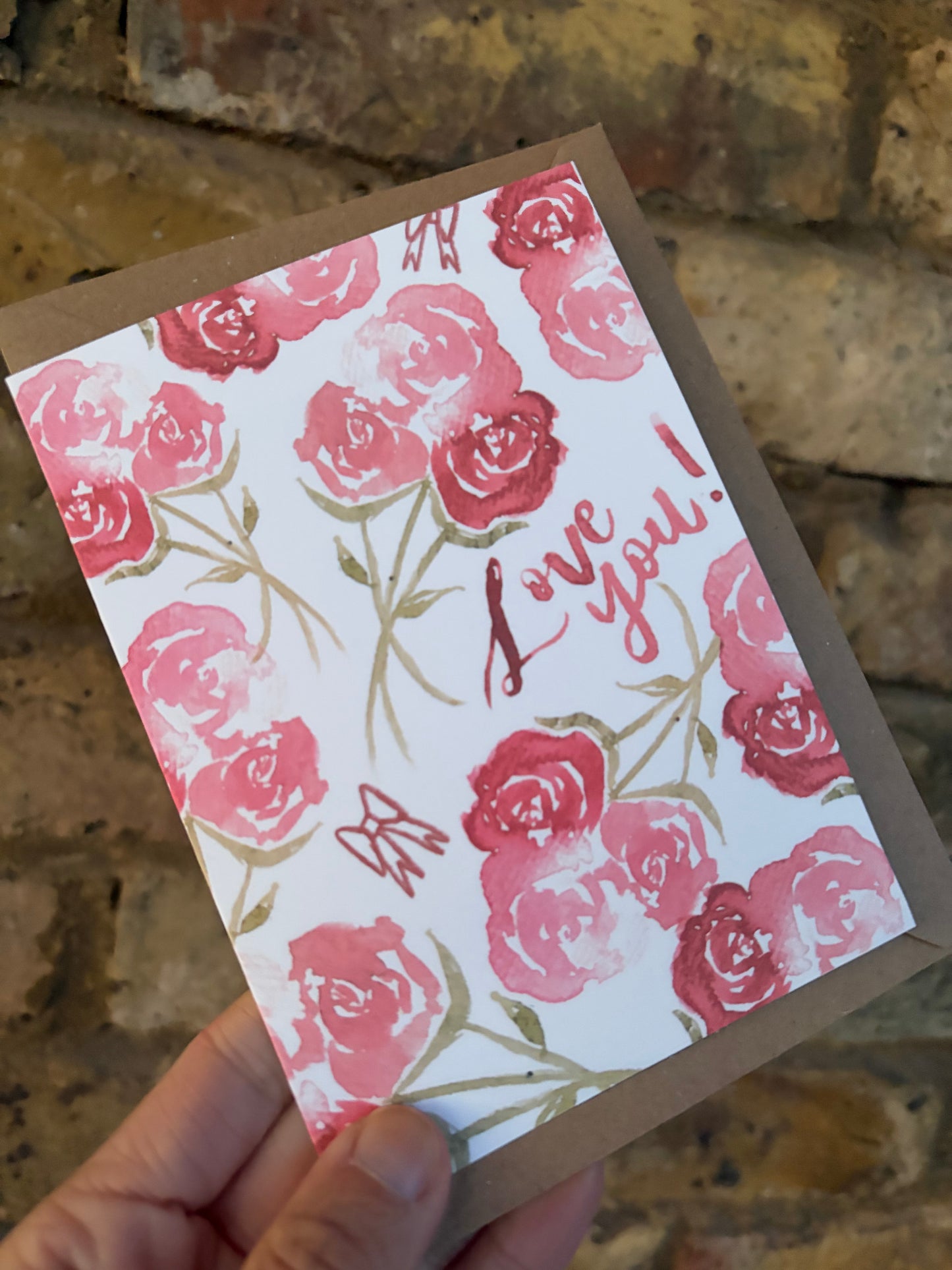 Love You Roses Valentine's Day card | Galentine's