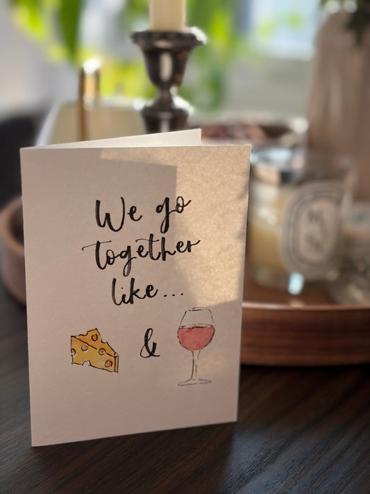 Cheese and Wine Valentine's Day card