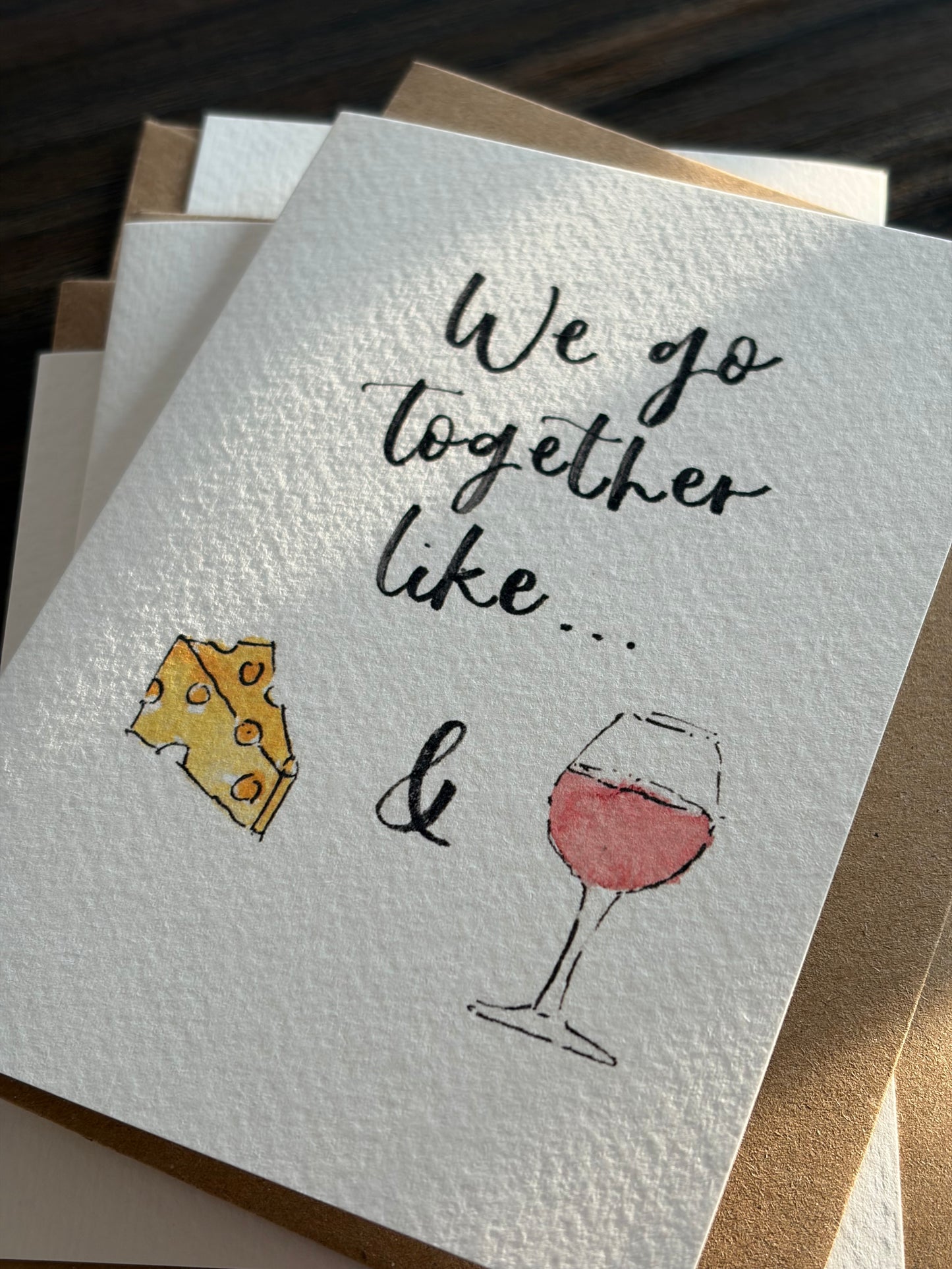 Cheese and Wine Valentine's Day card