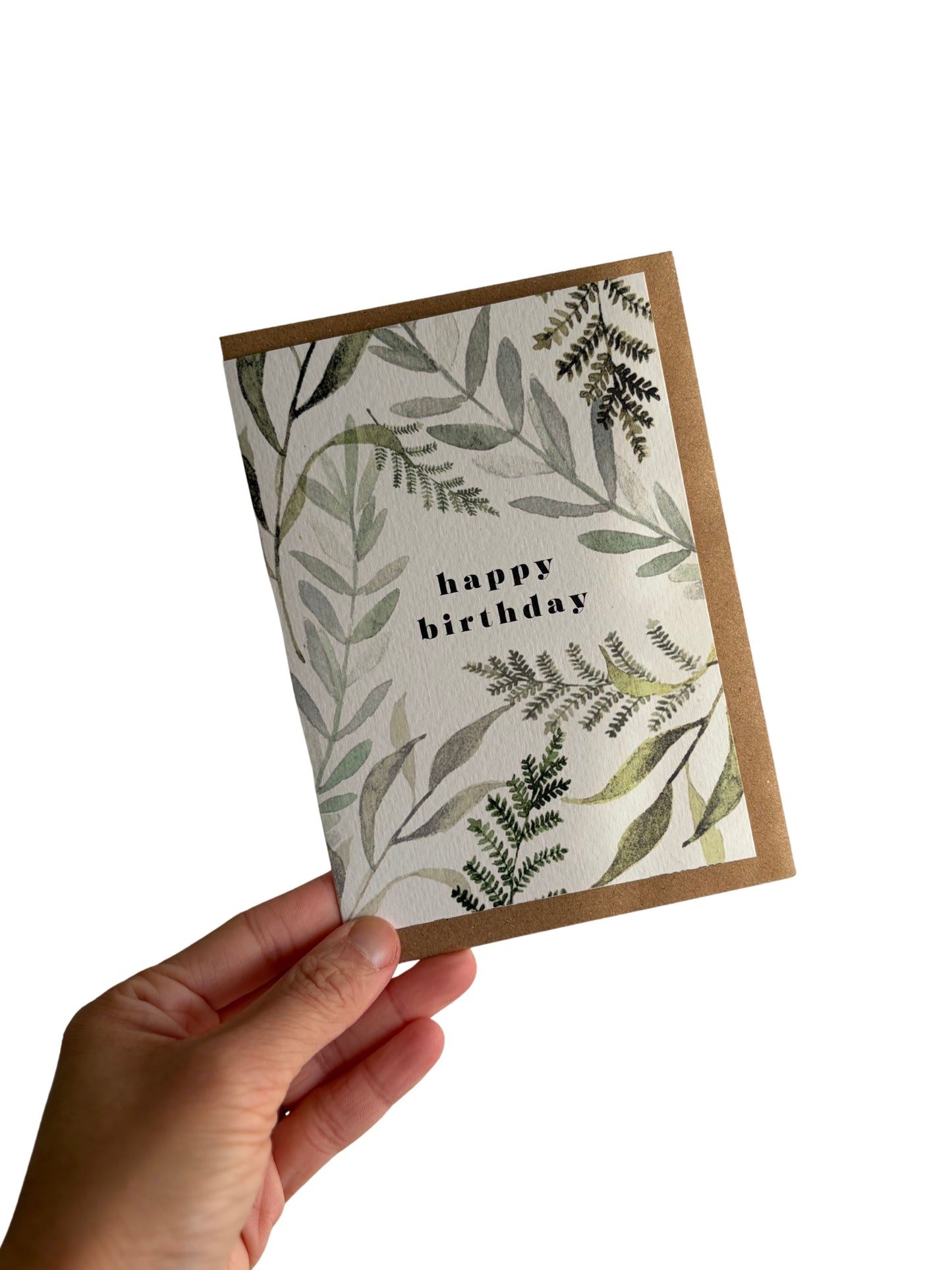 Leafy happy birthday card