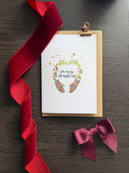Christmas Mittens Christmas Card Cute Love Joyful Festive Watercolour Greeting Card