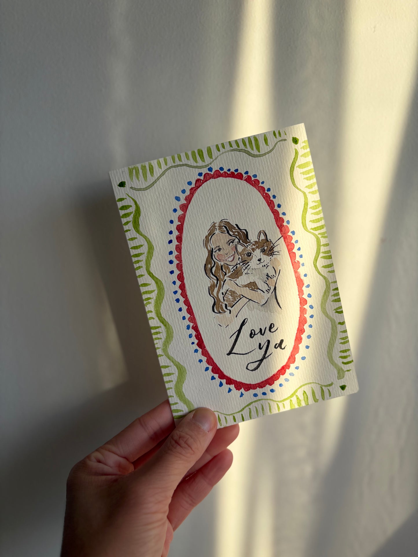 Personalised watercolour portrait greeting card | Valentine's Day | Engagement | Anniversary