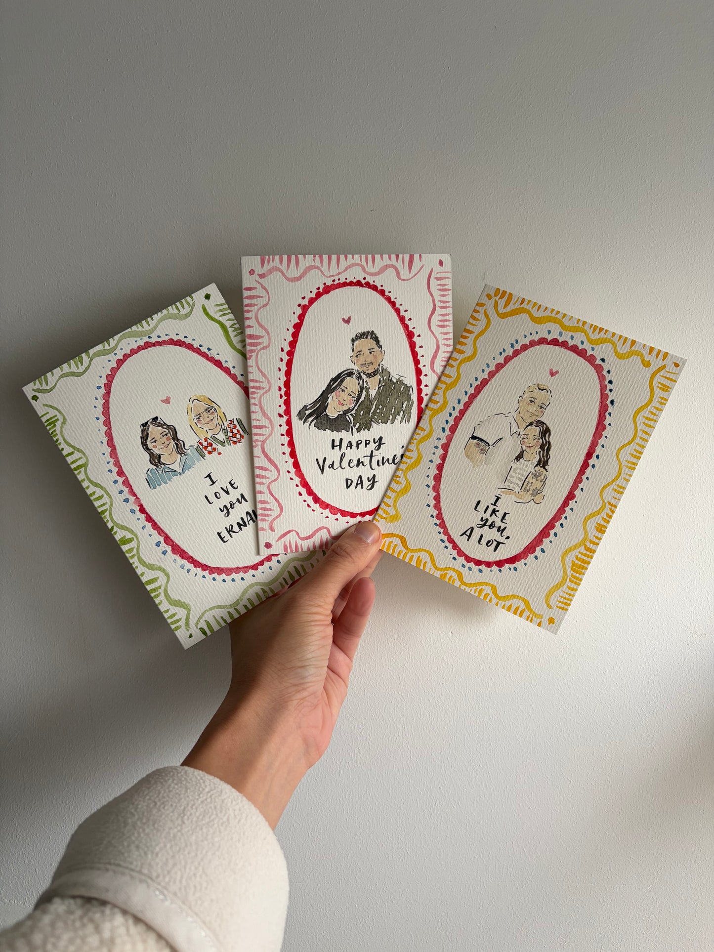 Personalised watercolour portrait greeting card | Valentine's Day | Engagement | Anniversary