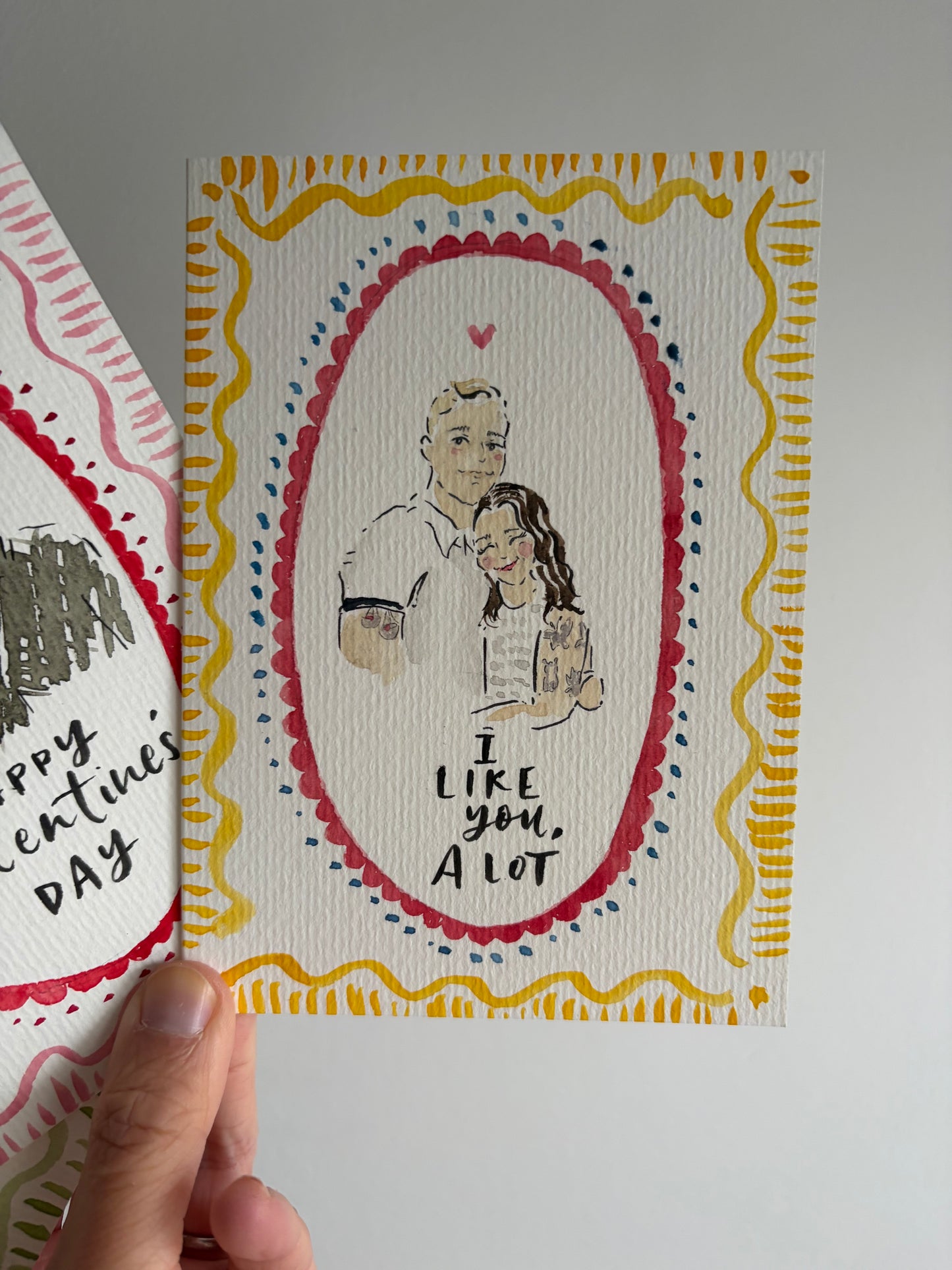 Personalised watercolour portrait greeting card | Valentine's Day | Engagement | Anniversary