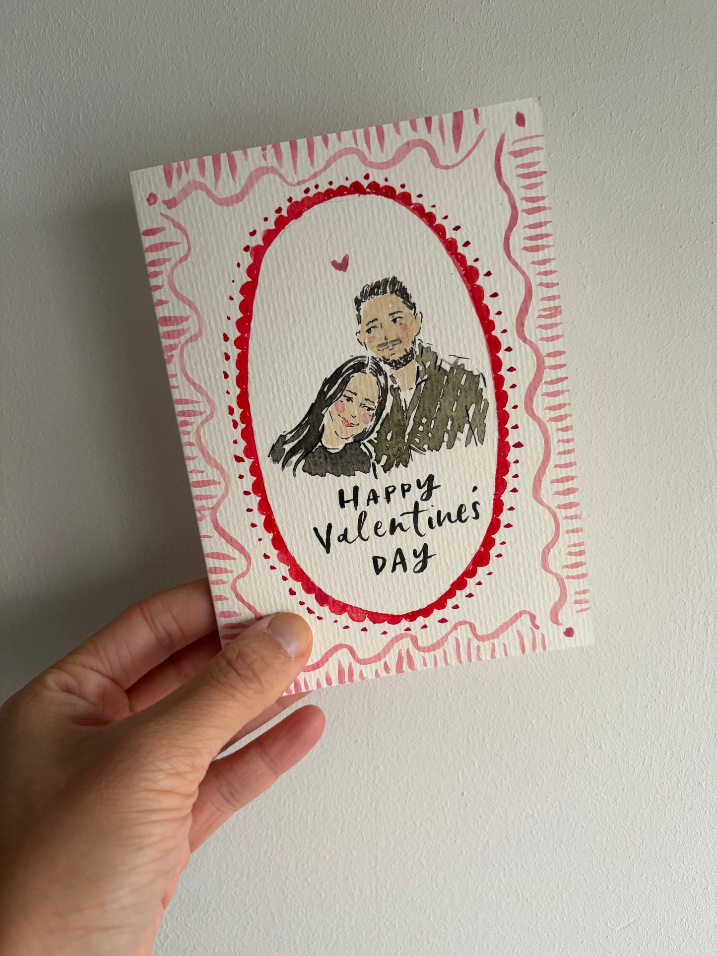 Personalised watercolour portrait greeting card | Valentine's Day | Engagement | Anniversary