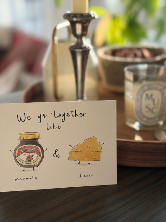 Marmite and cheese Valentine's Day card