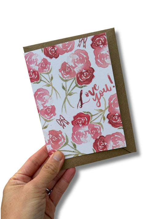 Love You Roses Valentine's Day card | Galentine's