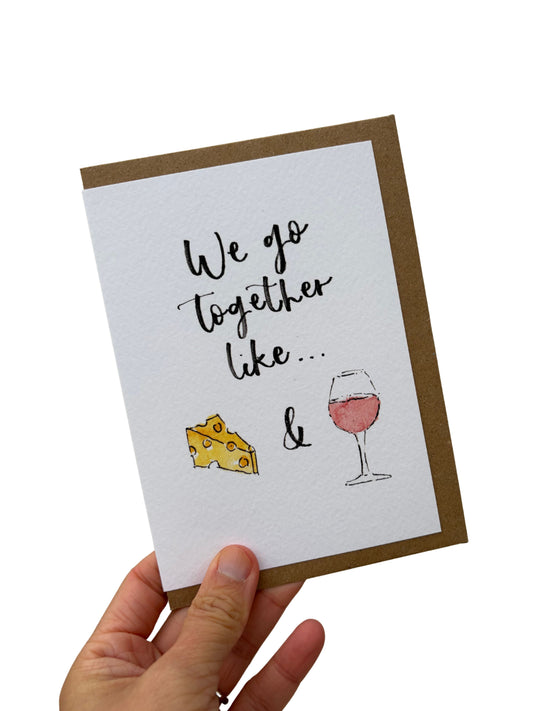 Cheese and Wine Valentine's Day card